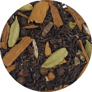 Chai con Cardamomo, Pimienta, Jengibre, Nuez Moscada, Canela y Clavo de Olor