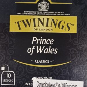 Té Negro Twinings Príncipe de Gales x10 bolsitas (20gr)