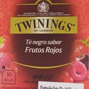 Té Negro Twinings Frutos Rojos x10 bolsitas (20gr)